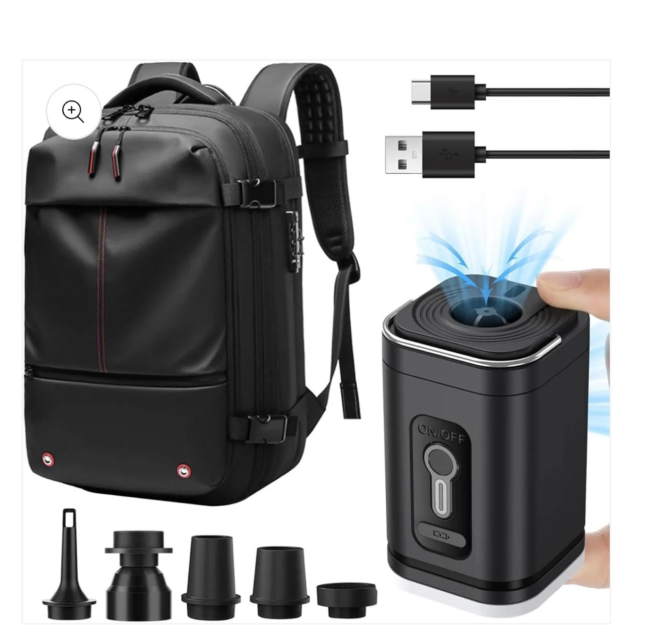 Sac à Dos de Voyage Compressible 36–55L – Compartiment Sous Vide